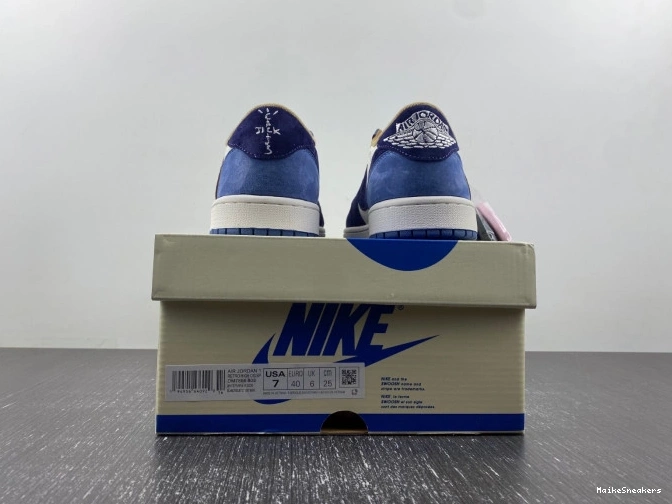 MaikeSneakers CUSTOM JORDAN AIR 1 X TRAVIS SCOTT DM7866-808 0810